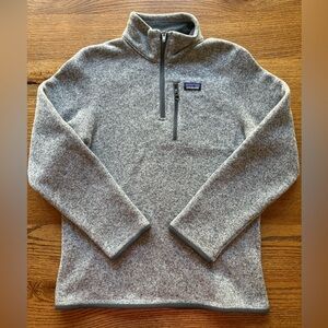 Patagonia warm Gray Zip-Up fleece Sweater- boys size 14